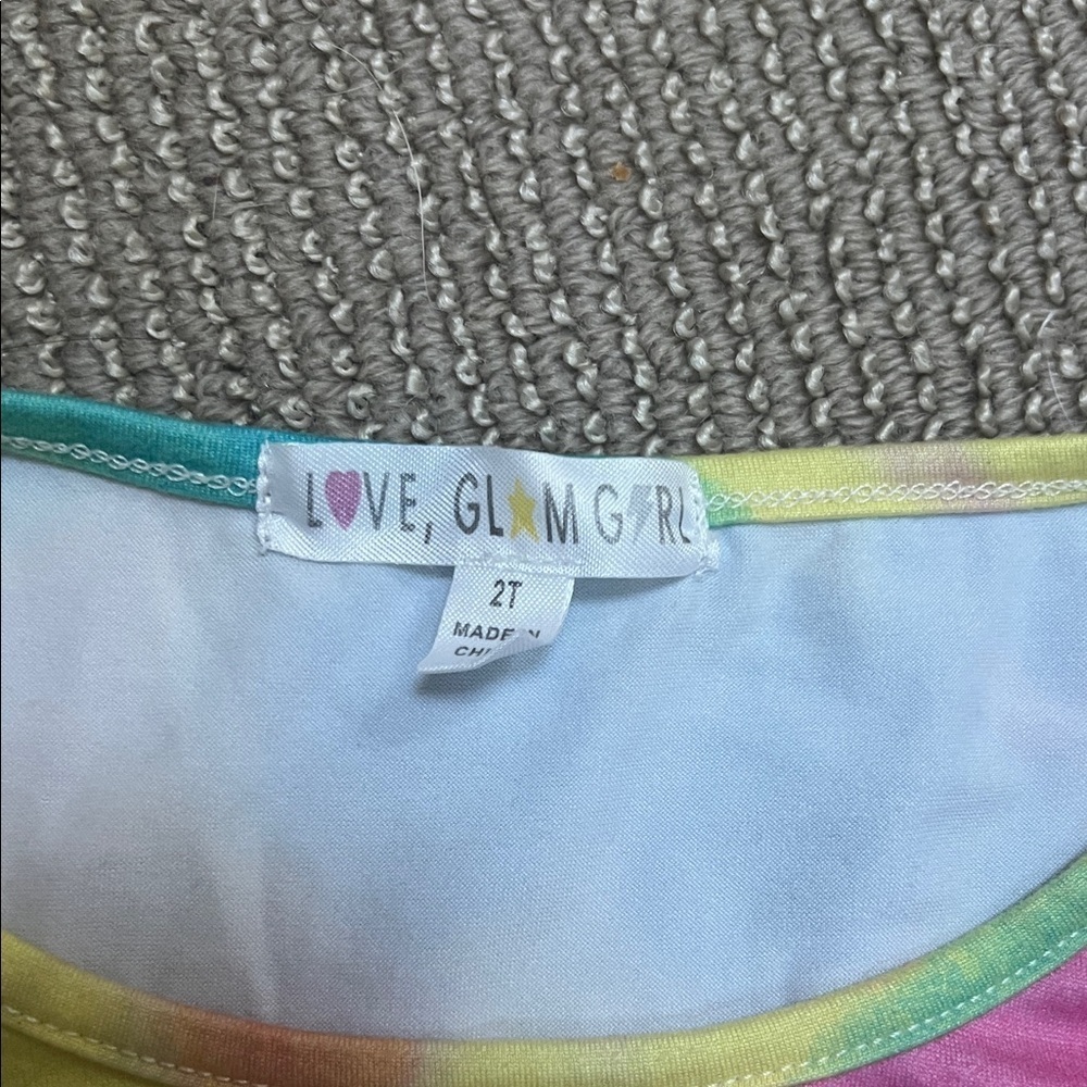 Love Glam Girl Unicorn Tie-Dye Kids T-Shirt - Picture 2 of 6